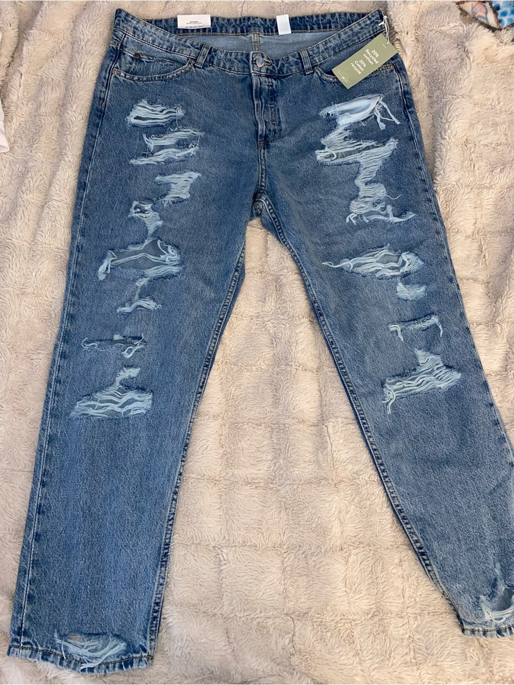 H&M Distressed Light Blue Women's Boyfriend Jeans